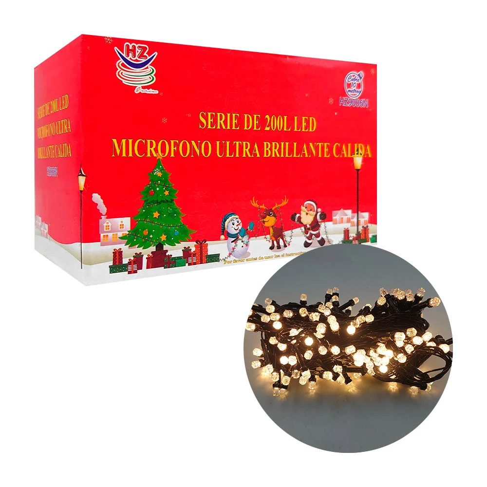 Serie decorativa, 200 luces led ultra brillantes, tono cálido y con c…