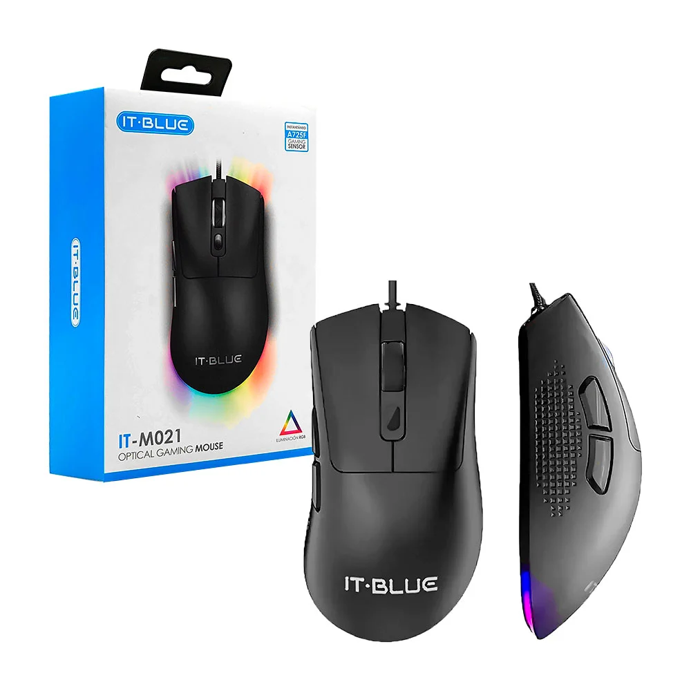 Mouse gamer alambrico it-blue con diseño ergonómico y luz rgb / it-m0…