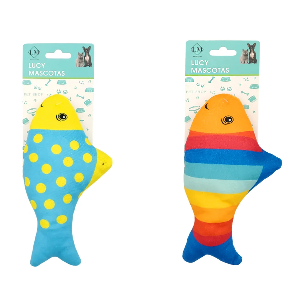 1pza Juguete para mascota en forma de pez animado, con patrón de punt…