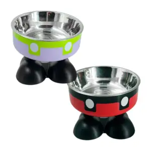 1pza Plato redondo para mascotas con pies pequeños animados, colores …