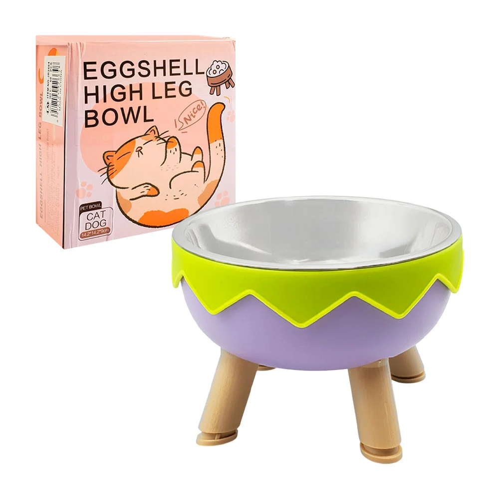 Plato pequeño con forma de cáscara de huevo para mascotas, patas montables