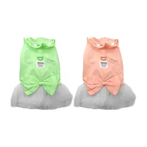 1pza Vestido para mascotas con encaje, botón y moño decorativo / lucy…