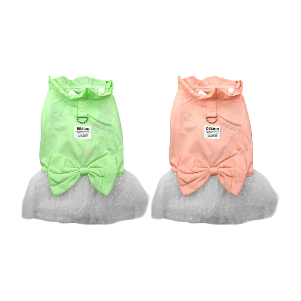 1pza Vestido para mascotas con encaje, botón y moño decorativo / lucy…