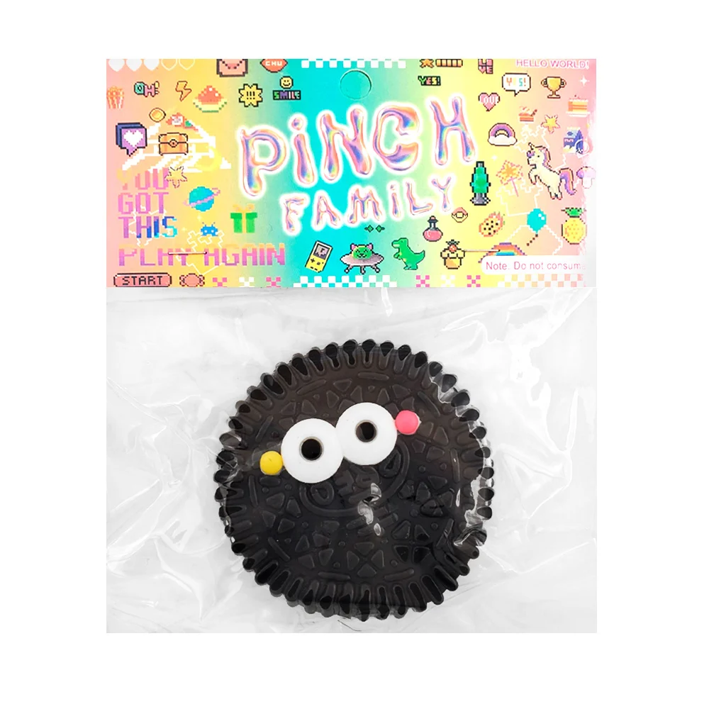 Squeeze antiestrés con forma de galleta con o sin chispas + ojos, var…