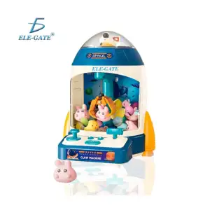 Máquina de garra, infantil con diseño de cohete, con luz y sonido + p…
