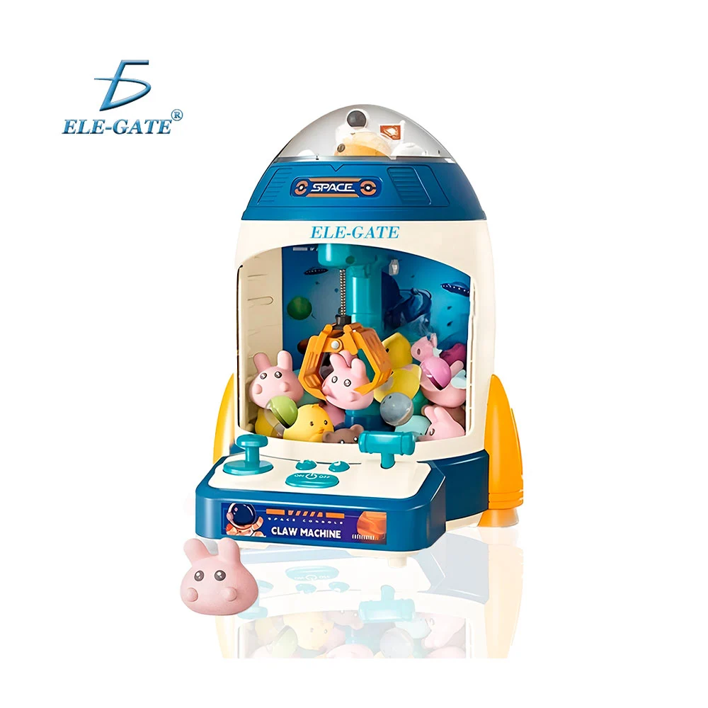 Máquina de garra, infantil con diseño de cohete, con luz y sonido + p…