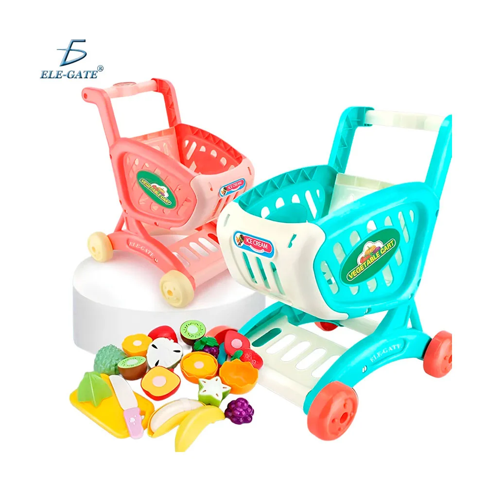 Carrito de compras, infantil con frutas y cajas, variedad de colores …