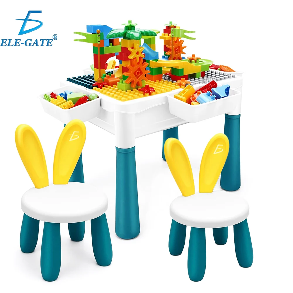 Mesa de bloques didáctica infantil con 346 bloques + 2 sillas infanti…