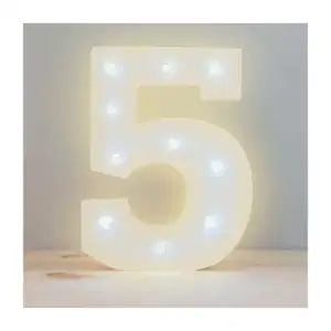 Lámpara decorativa 3D ele-gate en forma de número cinco con luz led c…