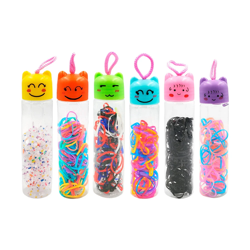 1pza Tubo transparente en forma de gato kawaii con ligas de colores /…