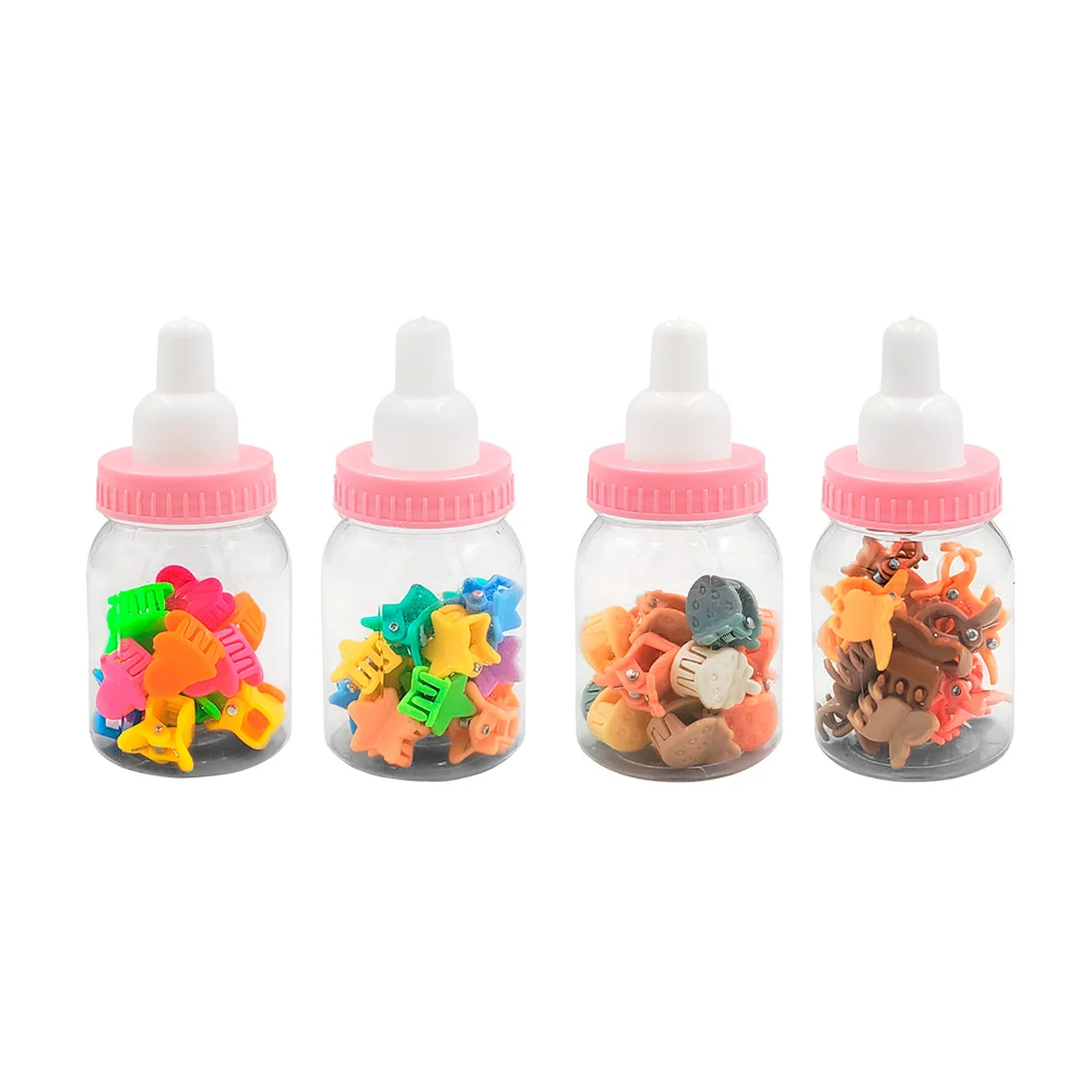 Mini bote con forma de biberón + mini pinzas para el cabello, varios …
