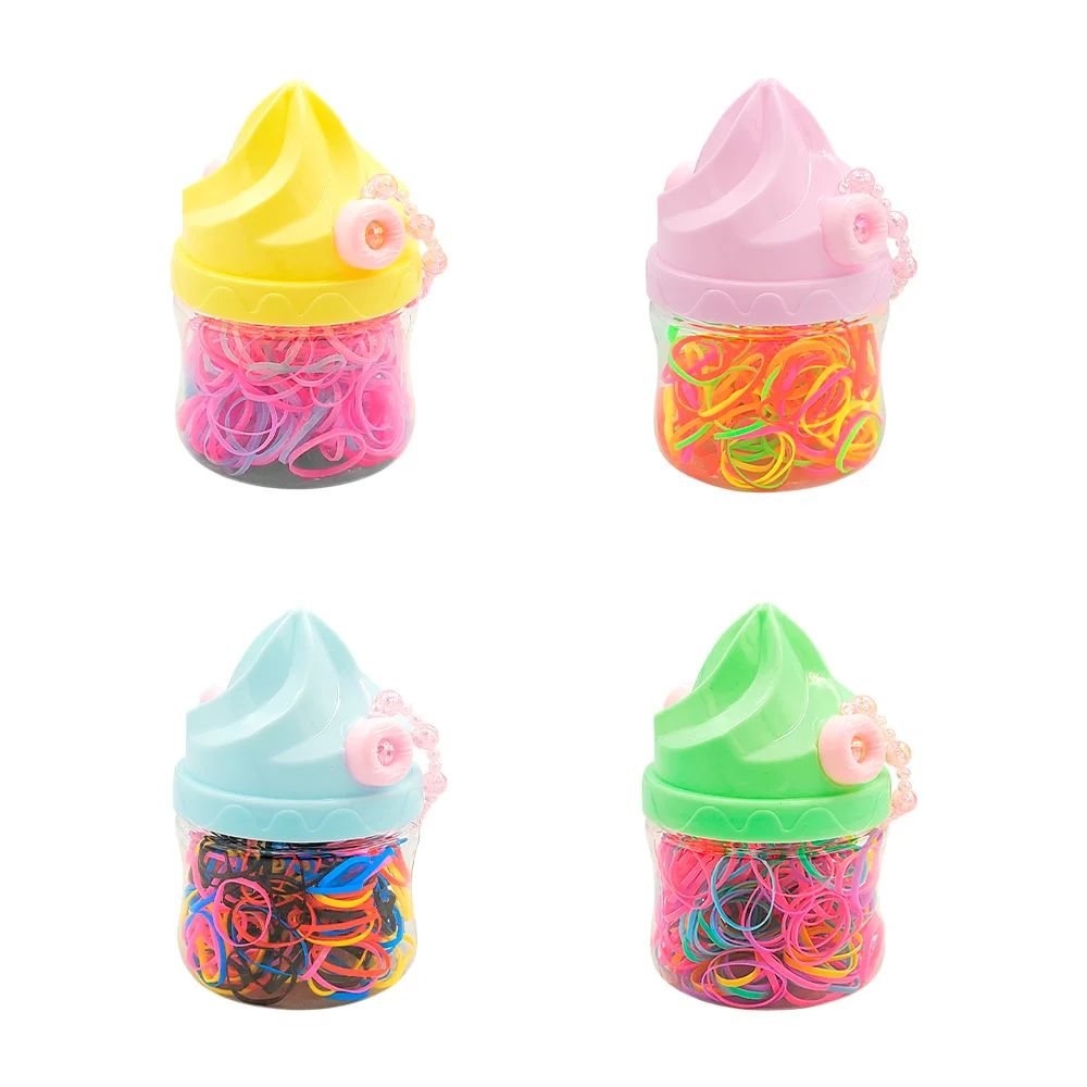 1pza Bote transparente en forma de helado con ligas de colores / ln79…