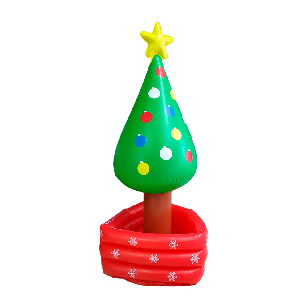 Árbol navideño inflable 1.2mts, con base y adornos estampados, varied…