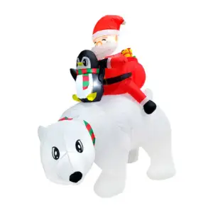 Inflable en forma de oso polar con santa claus 2.1m + luz led, varied…