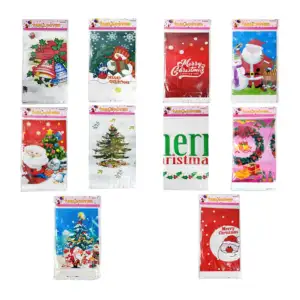 1pza Mantel rectangular de plástico con estampado navideño, variedad …