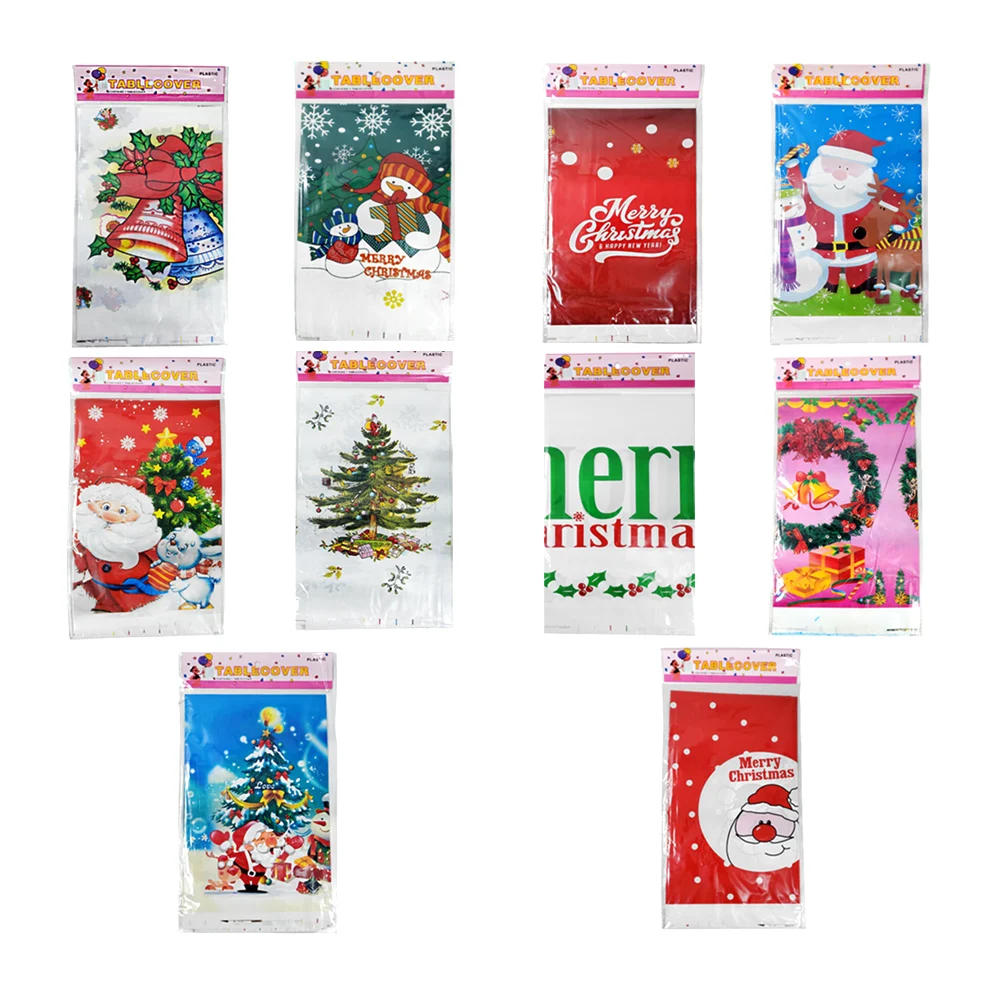 1pza Mantel rectangular de plástico con estampado navideño, variedad …