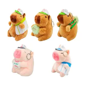 Llavero en forma de capibara afelpado con ropa o globito, 15cm / lu91…