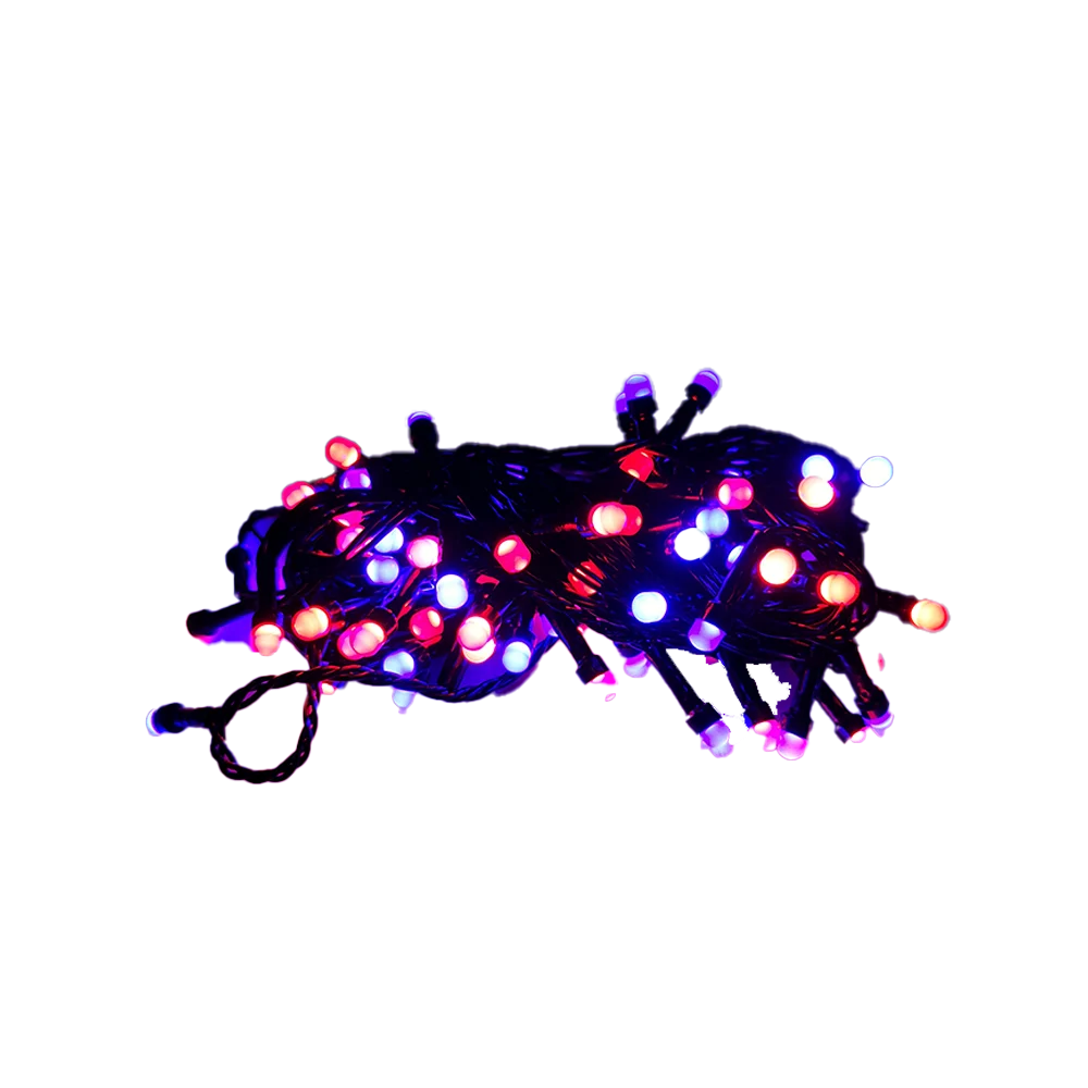 Serie navideña de 7m con cable negro y 100 luces led en color azul y …