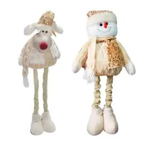 Adorno estirable grande, personajes navideños, afelpado en tono dorad…