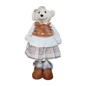 Adorno decorativo navideño estirable, forma de oso con ropa, detalles…