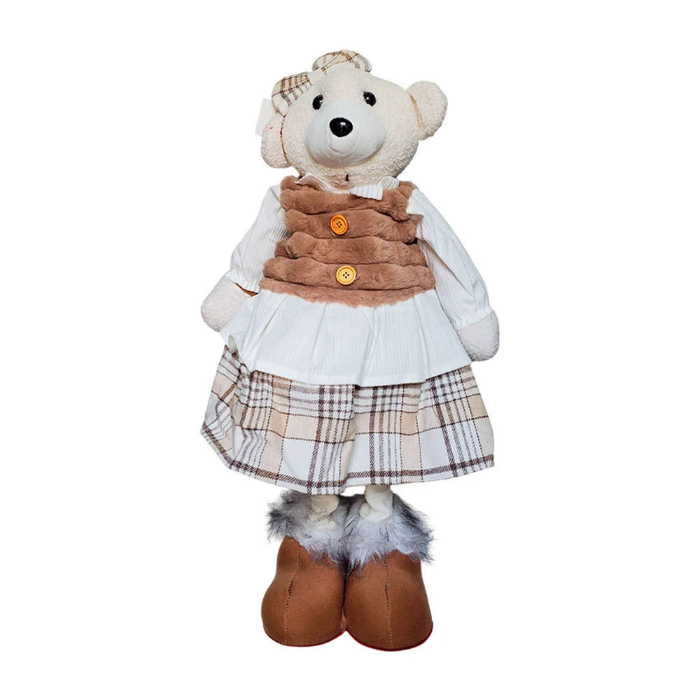 Adorno decorativo navideño estirable, forma de oso con ropa, detalles…