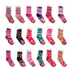 Par de calcetines navideños antiderrapantes, interior afelpado, model…
