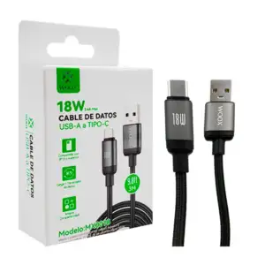 1pz Cable de datos / carga rápida mallado, de usb a tipo c y medida d…