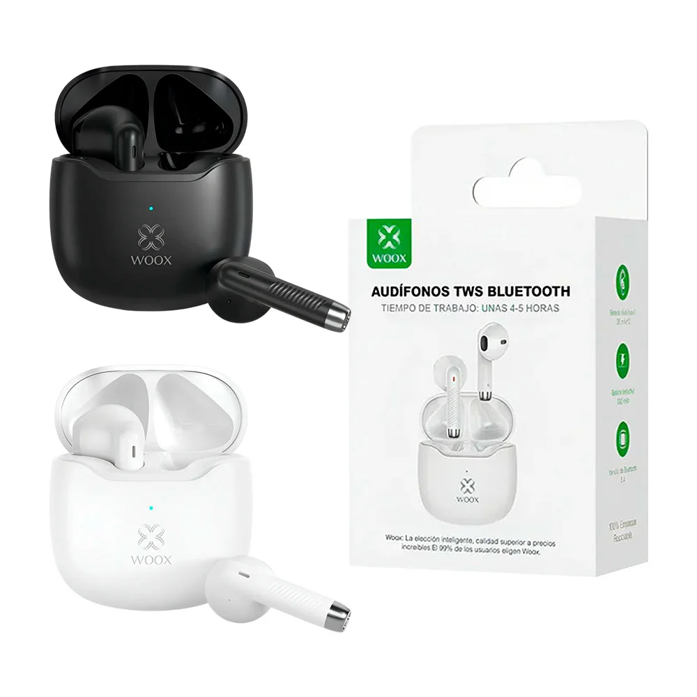 1pza Audífonos inalámbricos tipo earphones con estuche de carga redon…