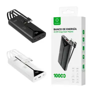 1pza Powerbank con indicador led triangular, con cable tipo c, lightn…