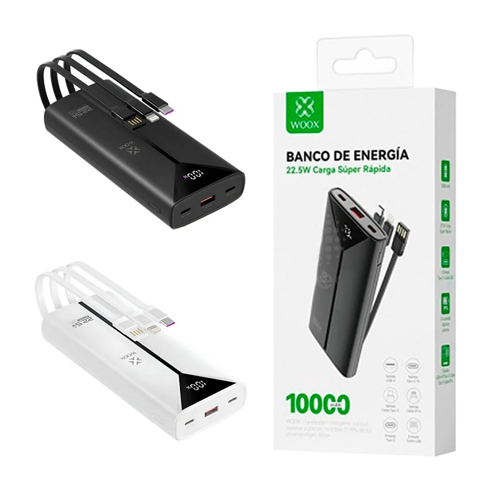 1pza Powerbank con indicador led triangular, con cable tipo c, lightn…