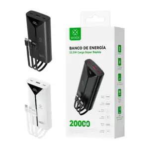 Powerbank de 20000mah con indicador led, entrada y cable tipo c, usb …