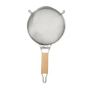 Colador - escurridor de acero inoxidable para alimentos, mango de mad…