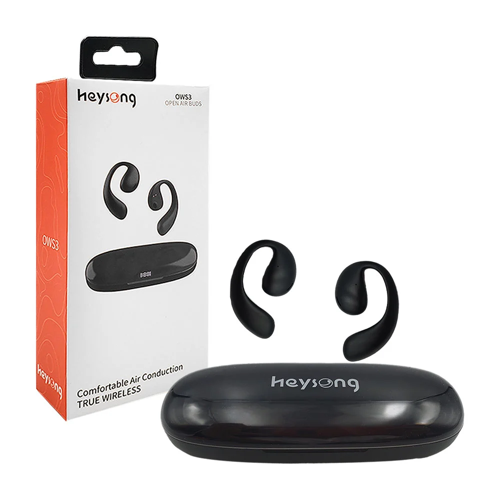Audifonos heysong con diseño curvo, ergonómico + estuche de carga, co…