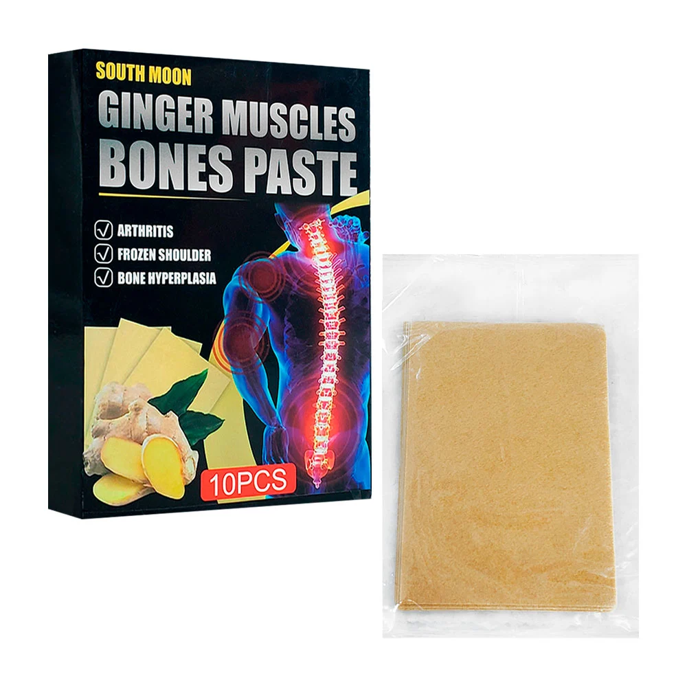 Caja con 10 parches de jengibre para aliviar dolores en articulacione…