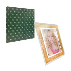 Portarretrato 15x20cm de cristal, diseño estampado con glitter y efec…