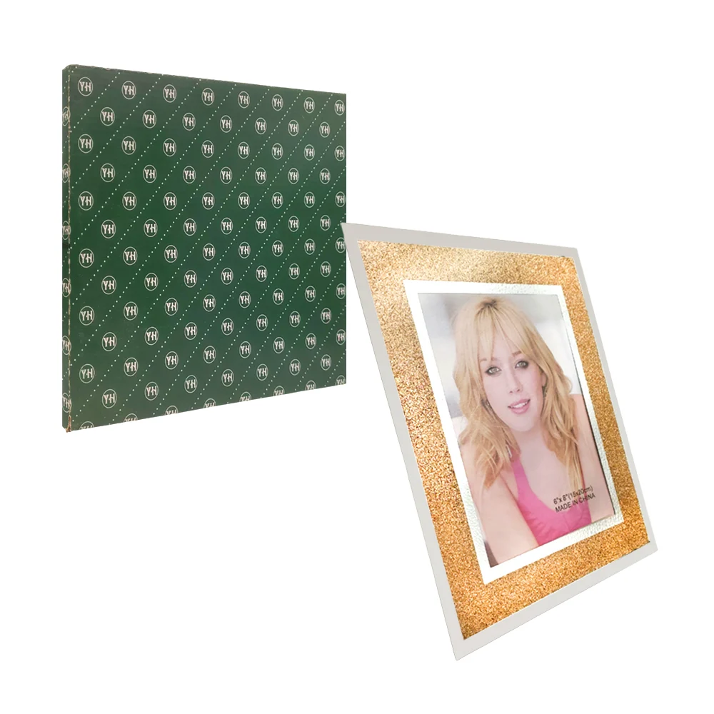Portarretrato 15x20cm de cristal, diseño estampado con glitter y efec…