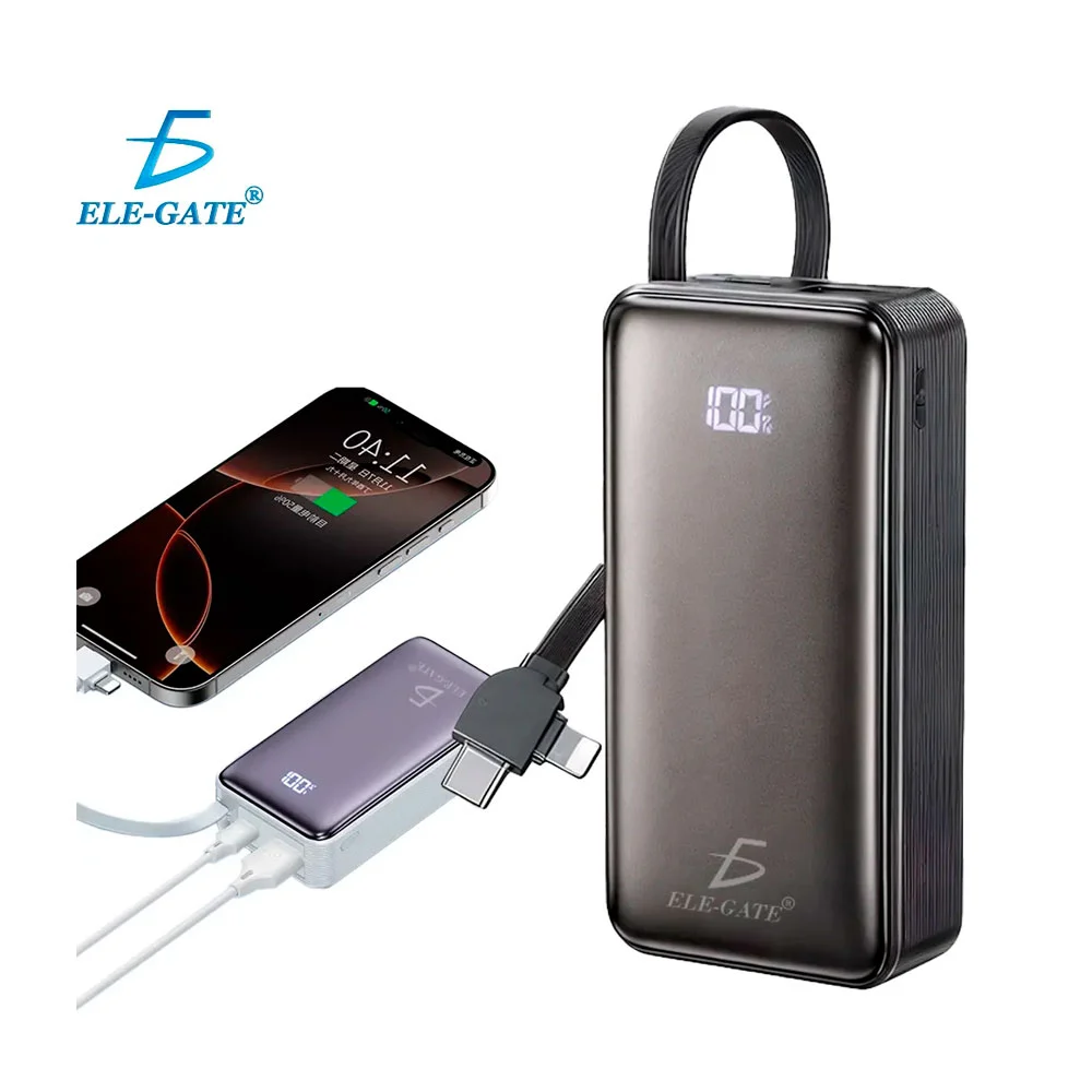 Power bank con cable dual tipo c y lightning, 10000mah carga rápida, …