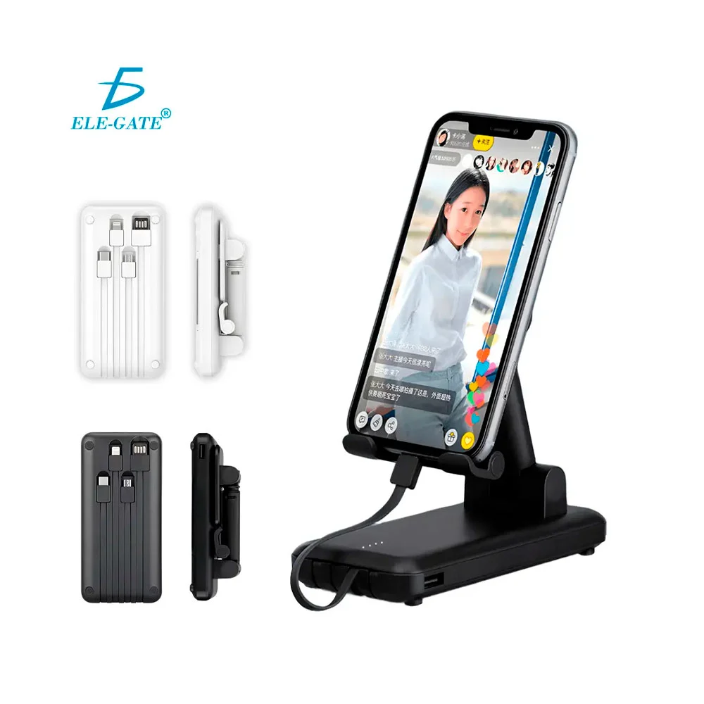 Power bank 2 en 1 con soporte para el celular y 4 cables para carga, …