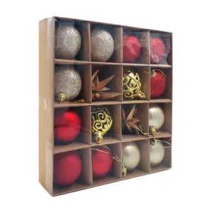 Paquete con 22 esferas - estrellas navideñas, 6cm, variedad de colore…