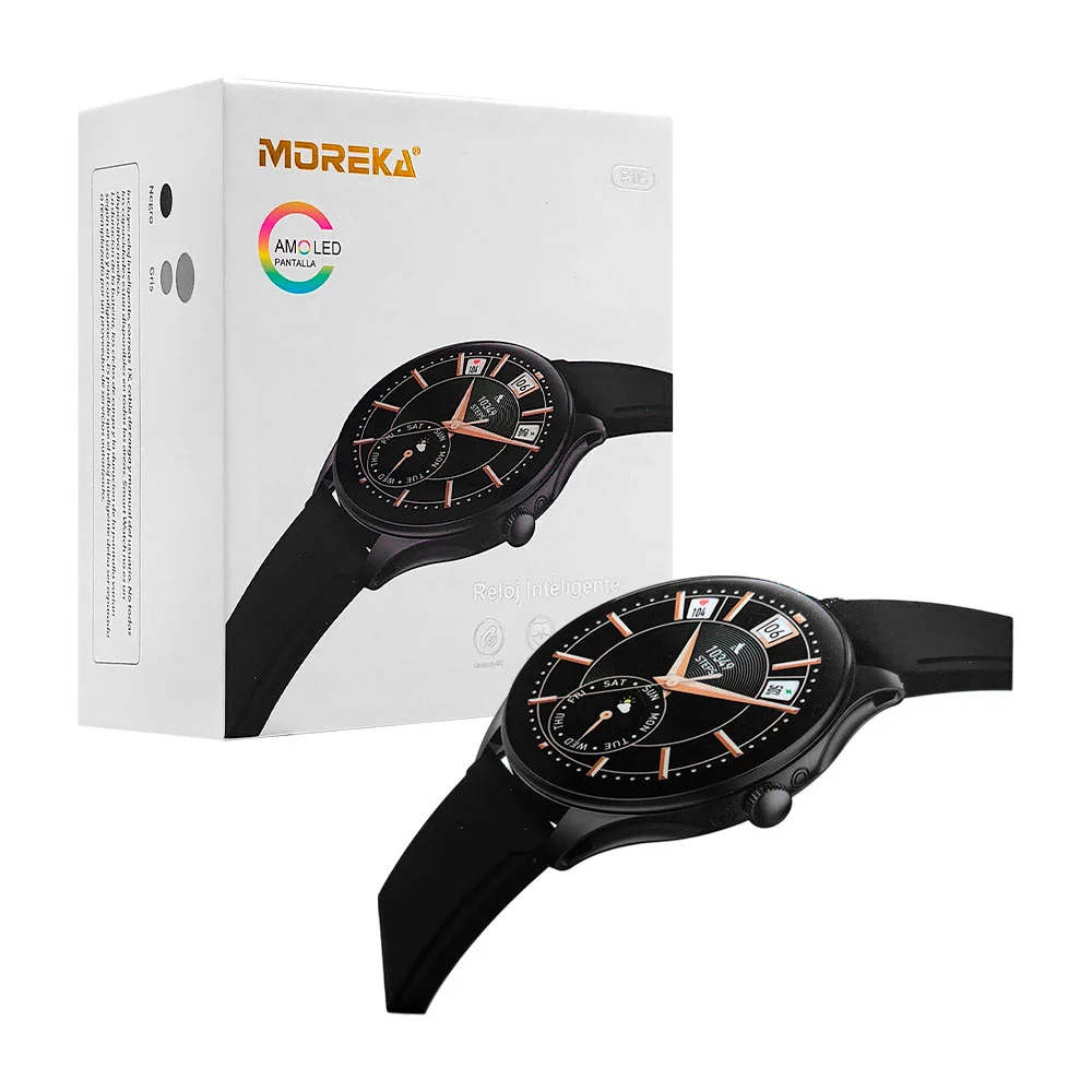 Smart watch redondo, amoled, correa intercambiable, diseño elegante /…