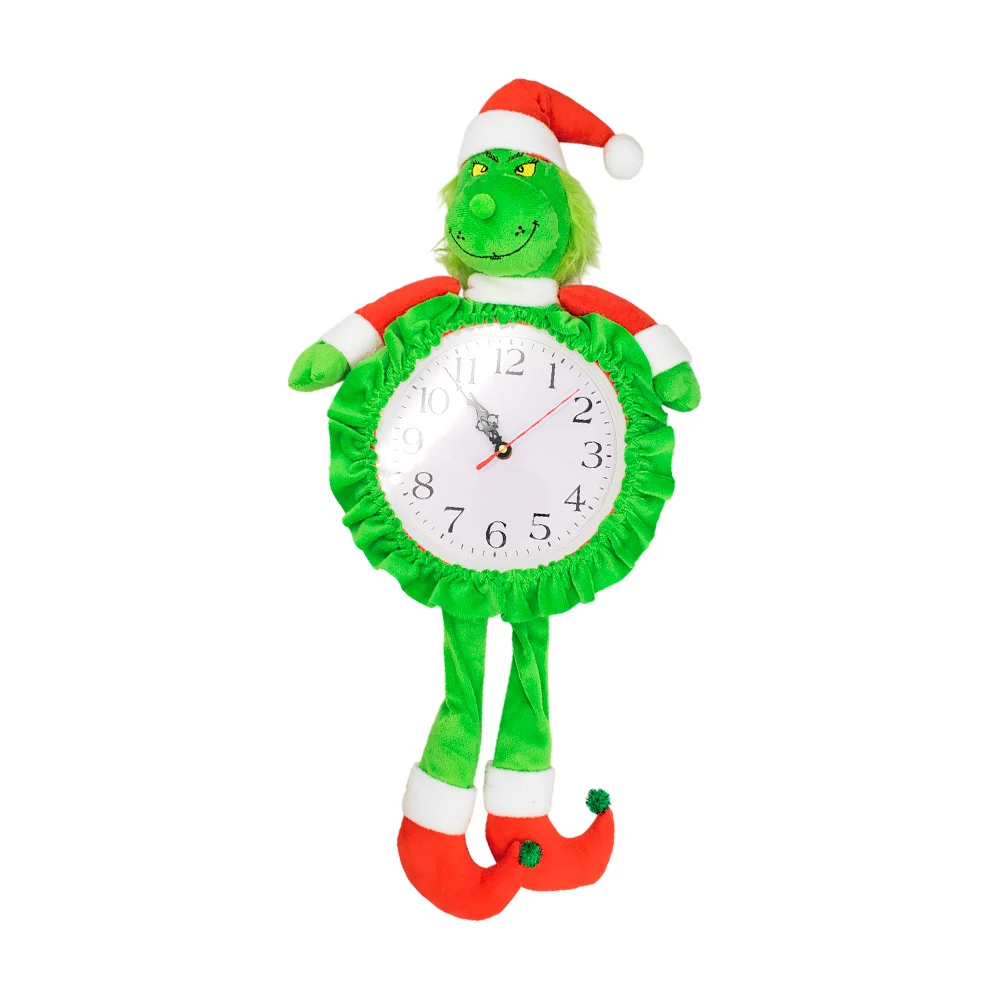 Reloj decorativo navideño, afelpado en forma del grinch, 70cm / reloj…