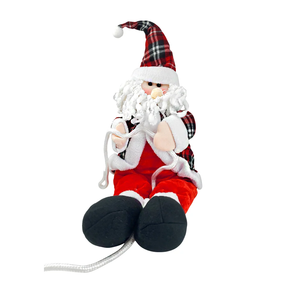 Adorno navideño colgante con diseño de santa claus con costal subiend…