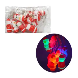 Serie guirnalda decorativa, navideña de santa claus, con pilas y tono…