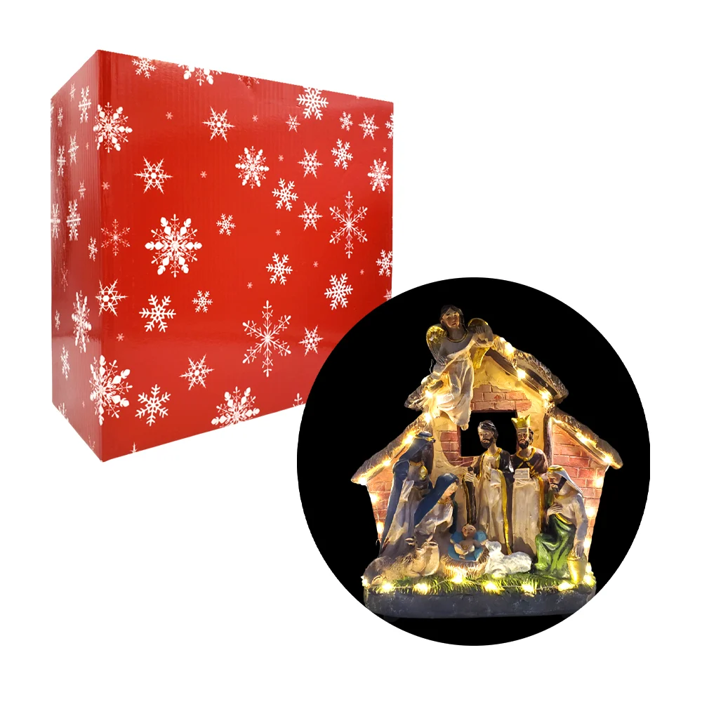 Nacimiento decorativo, músical de resina con luz, 27x22cm / sd-5302