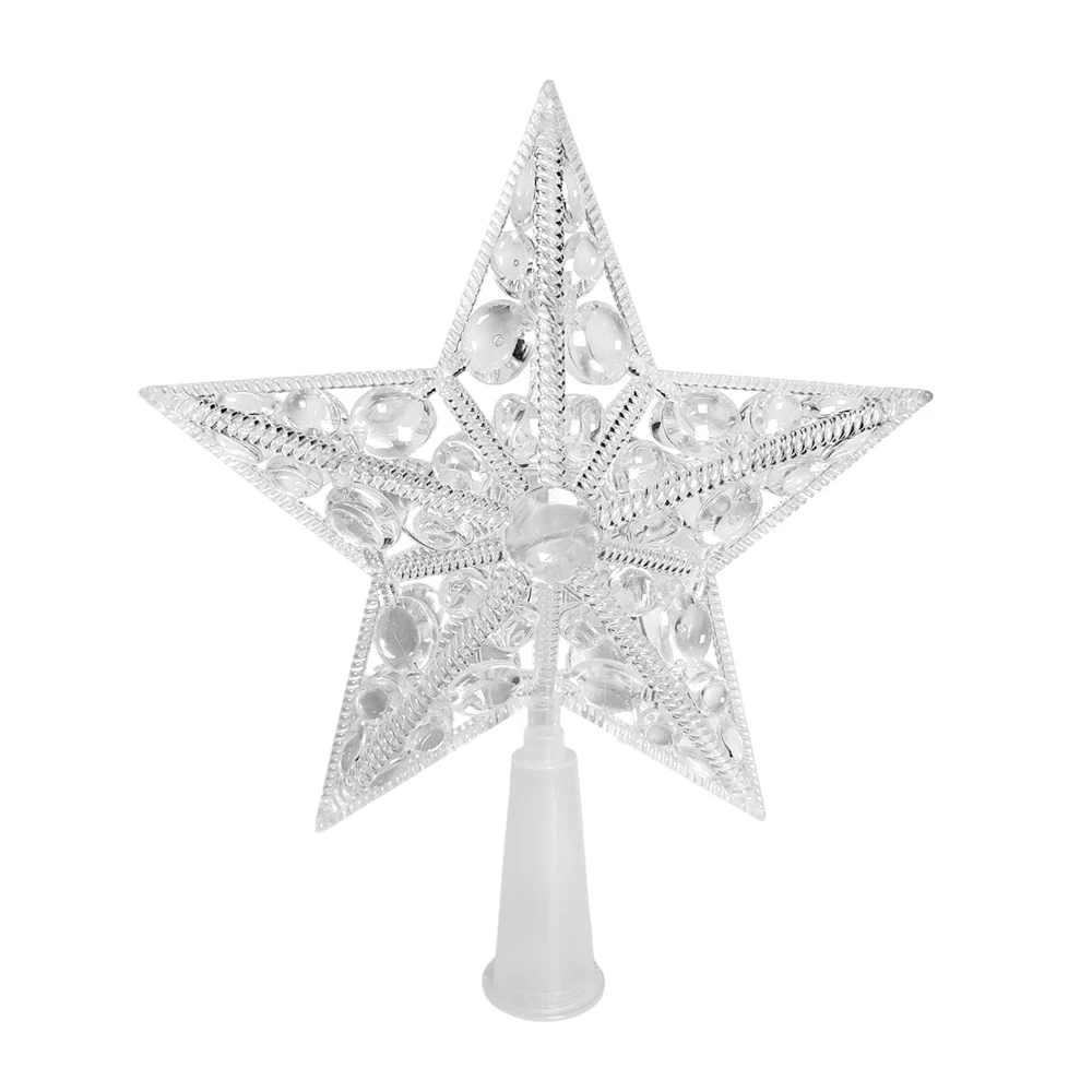 Estrella transparente multicolor de 17cm para punta de árbol / sd-5461