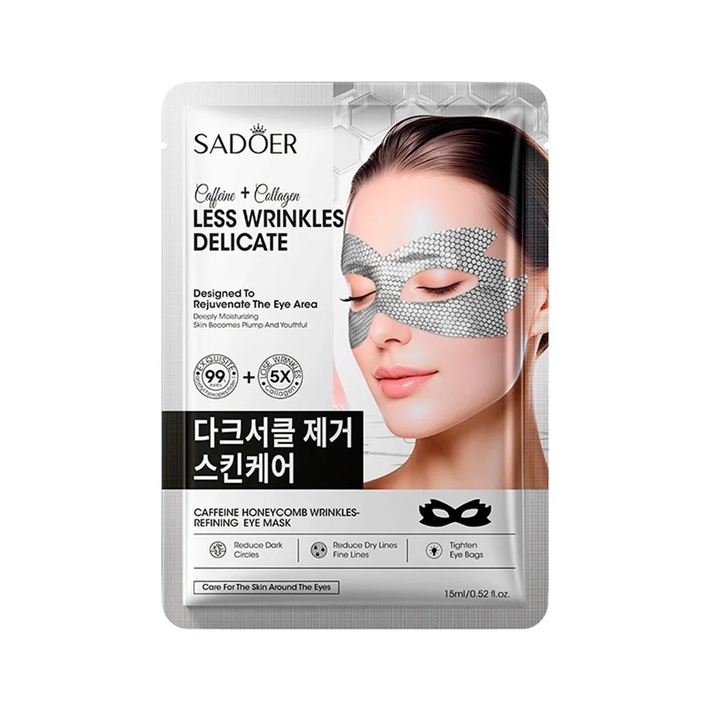Mascarilla hidratante en antifaz con extracto de colágeno y cafeína p…