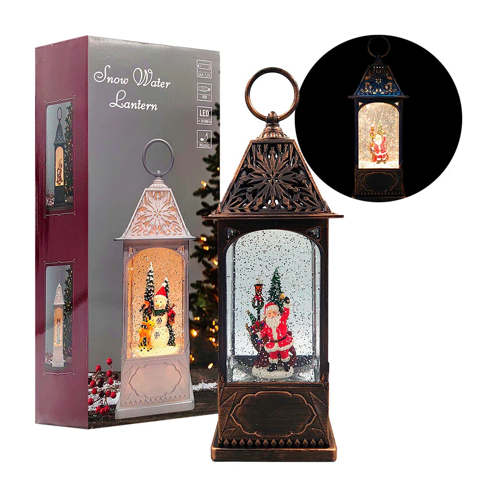 Lámpara vintage navideña musical, con luz y figura encapsulada / sdcp…