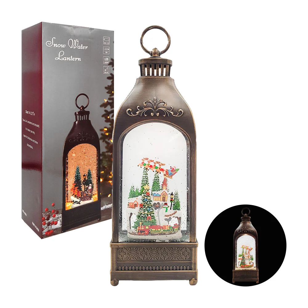 Adorno navideño decorativo, lámpara musical con luz y figura encapsul…