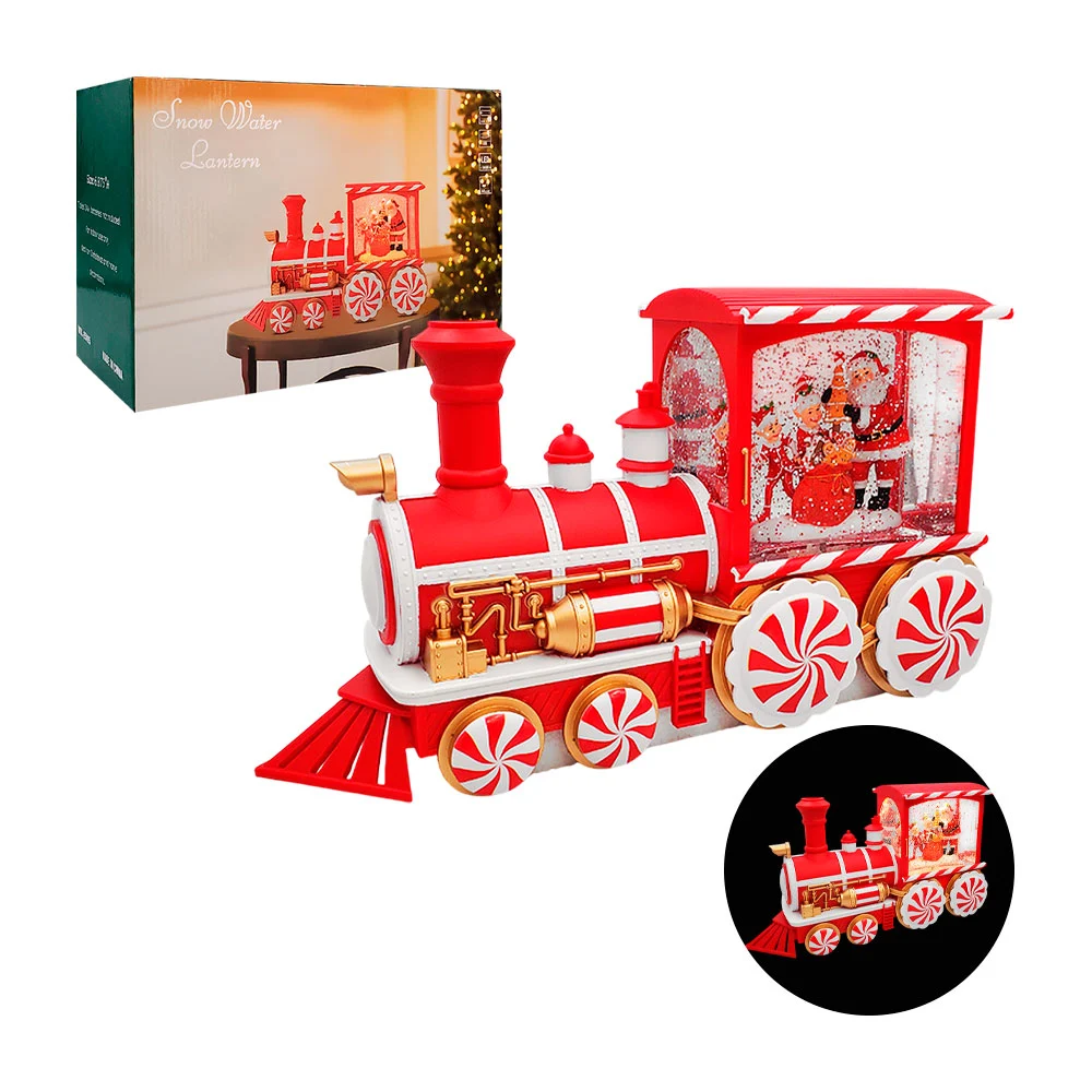 Tren decorativo navideño musical de caramelo, con luz y figura encaps…