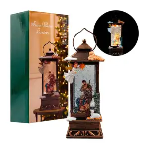 Decoración navideña, lámpara vintage, musical con luz, nacimiento enc…